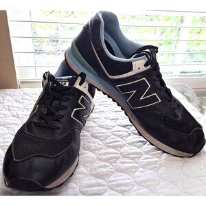 New Balance 574 Men's 18 Black Low Cut Lace Up Sneakers ML574NSE